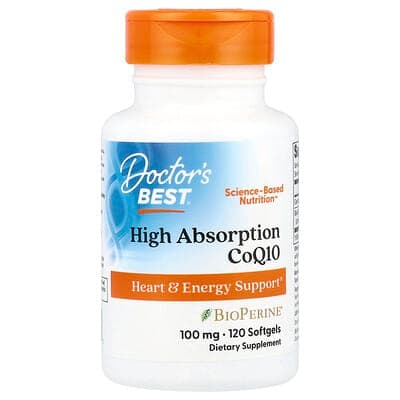 Doctor's Best, High Absorption CoQ10(コエンザイムQ10)、100mg、ソフトジェル120粒