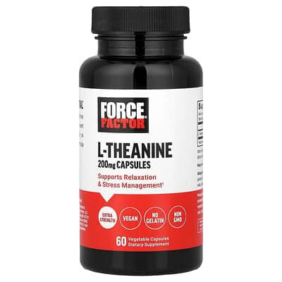Force Factor, L-テアニン、200mg、ベジカプセル60粒