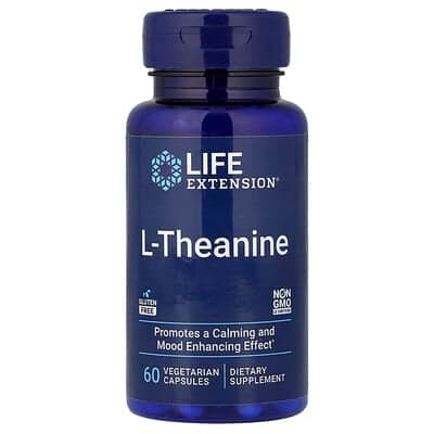 Life Extension, L-テアニン、ベジカプセル60粒(1粒あたり100mg)
