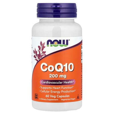 NOW Foods, CoQ10、200mg、ベジカプセル60粒